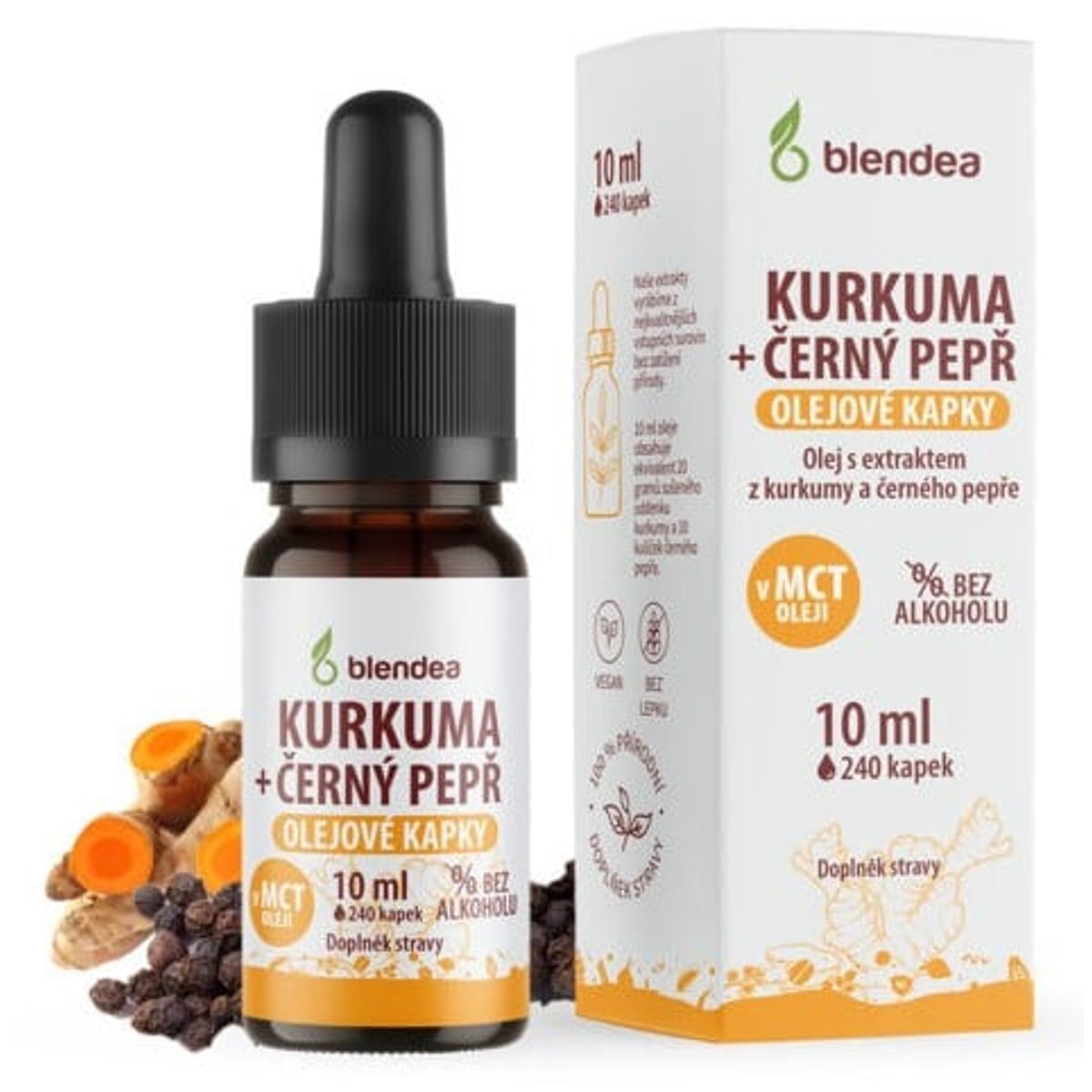 Blendea Kurkuma + černý pepř olejové kapky 10 ml