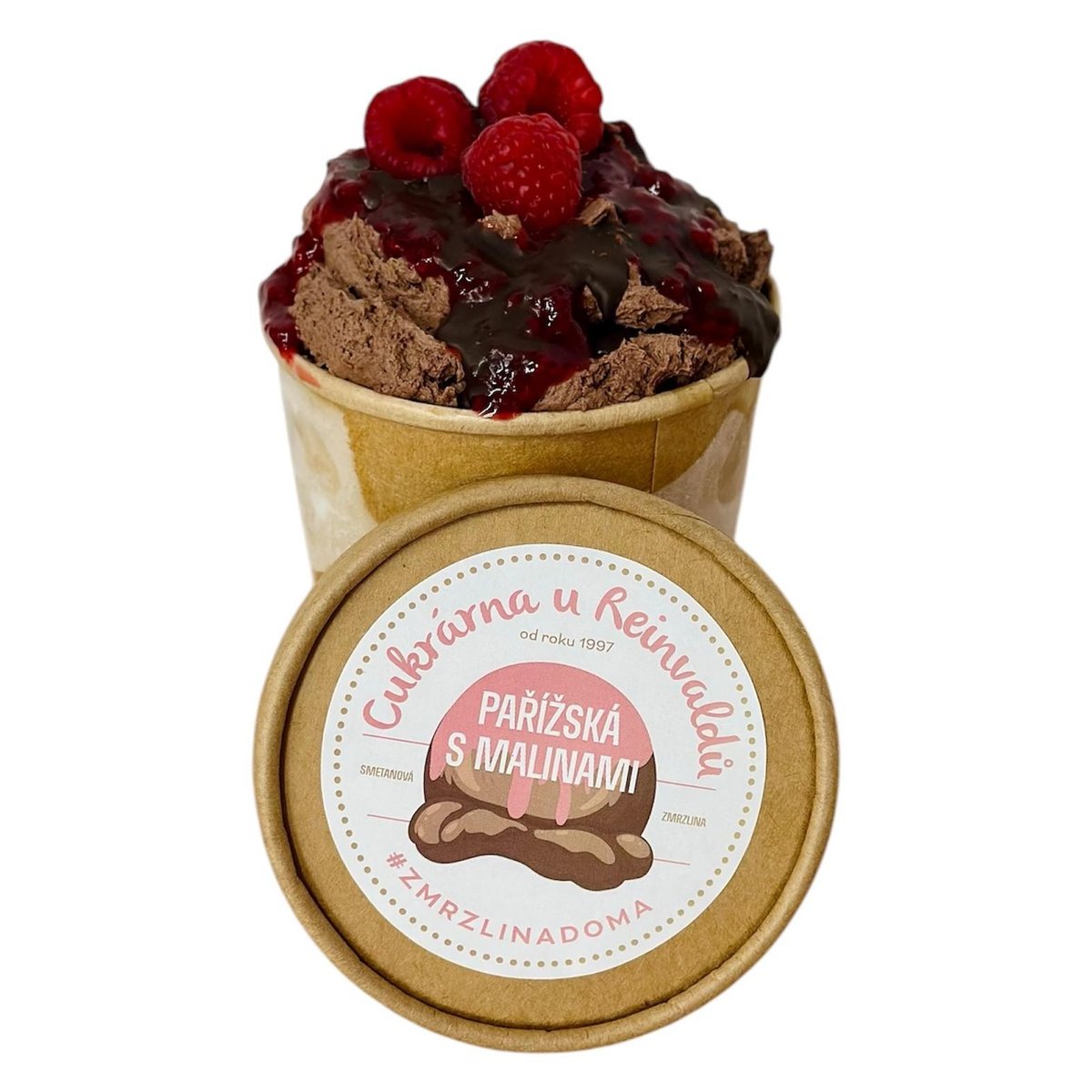 Cukrárna u Reinvaldů Pařížská s malinami zmrzlina