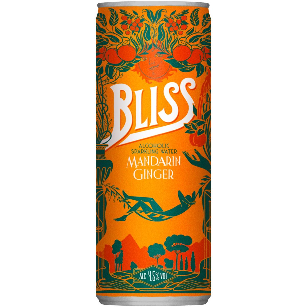 Bliss mandarinka a zázvor, perlivá voda s kapkou vína 4,5% obj.