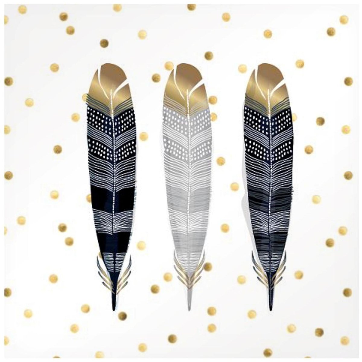 Třívrstvé papírové ubrousky pírka a puntíky