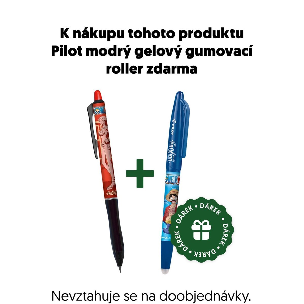 Pilot FriXion Ball Plus 07 One Piece červený gelový gumovací roller