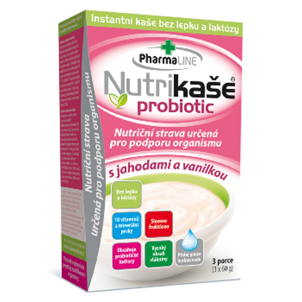 Nutrikaše probiotic jahoda a vanilka 3x60g