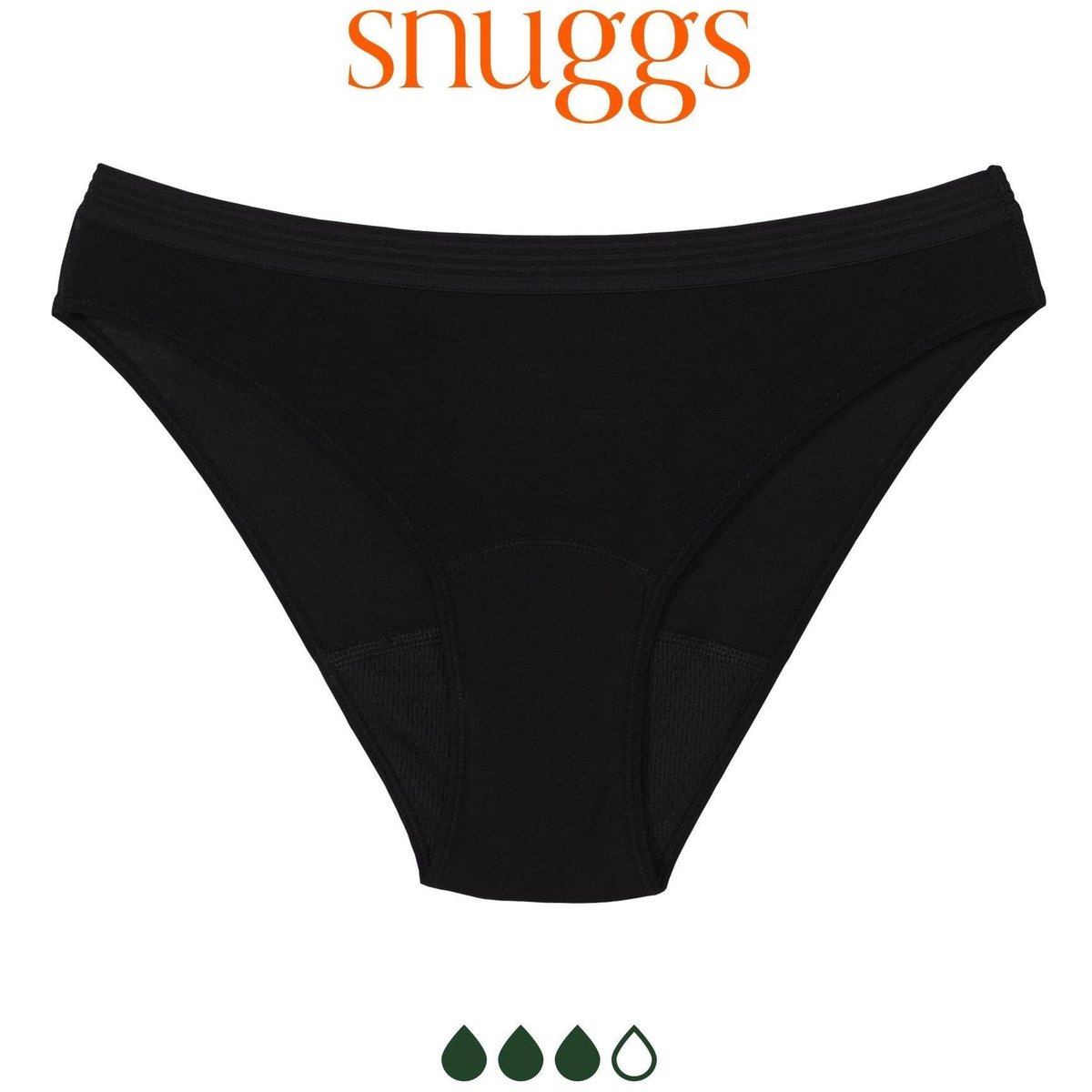 Snuggs Brief Tencel menstruační kalhotky M, černá
