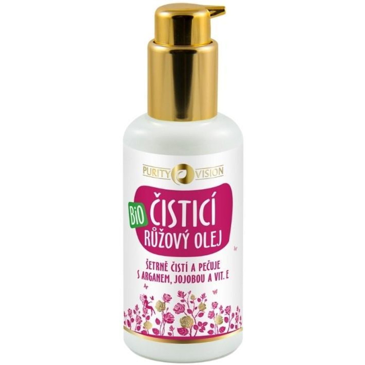 PURITY VISION BIO RŮŽOVÝ ČISTICÍ OLEJ S ARGANEM, JOJOBOU A VIT. E 100 ML