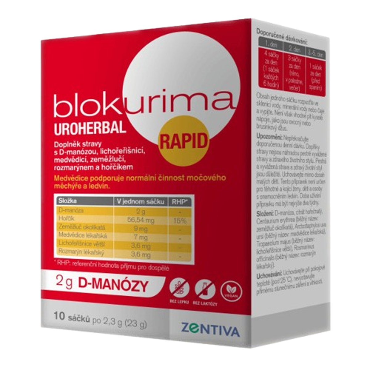 Blokurima Uroherbal Rapid 2g D-manózy sáčk.10x2.3g