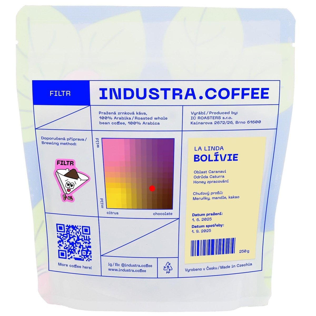 Industra.Coffee Bolívie La Linda filtr zrnková káva