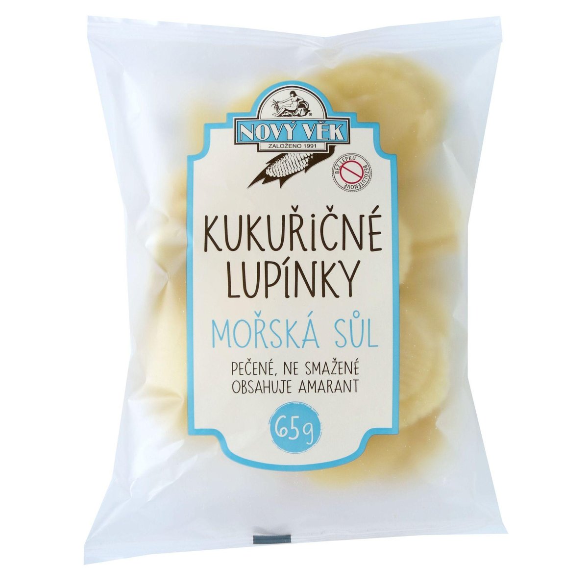 NOVÝ VĚK Lupínky kukuřičné mořská sůl 65 g