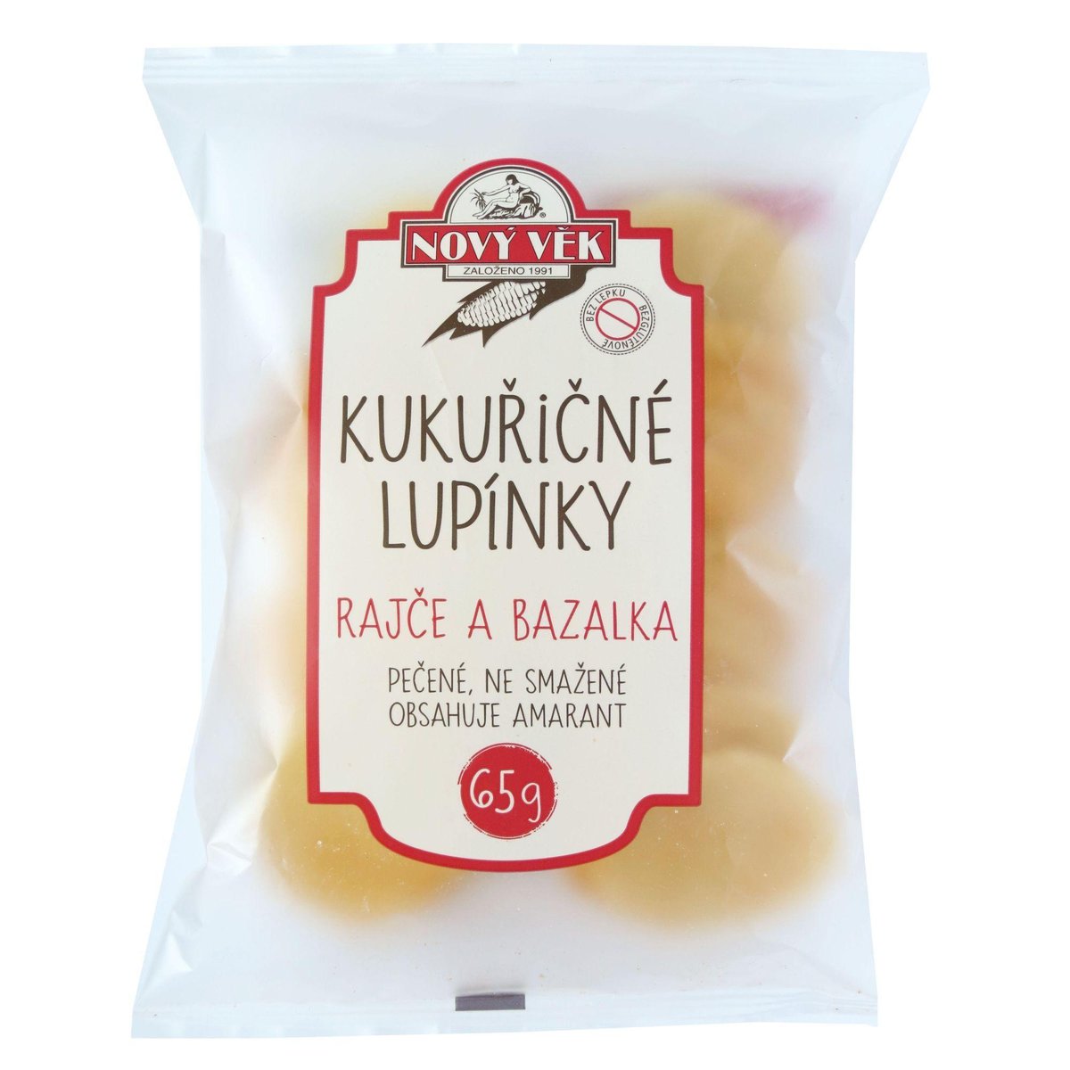 NOVÝ VĚK Lupínky kukuřičné rajče a bazalka 65 g