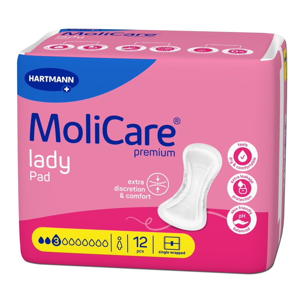 VLOŽKY ABSORPČNÍ MOLICARE LADY 3 KAPKY 506ML,12KS