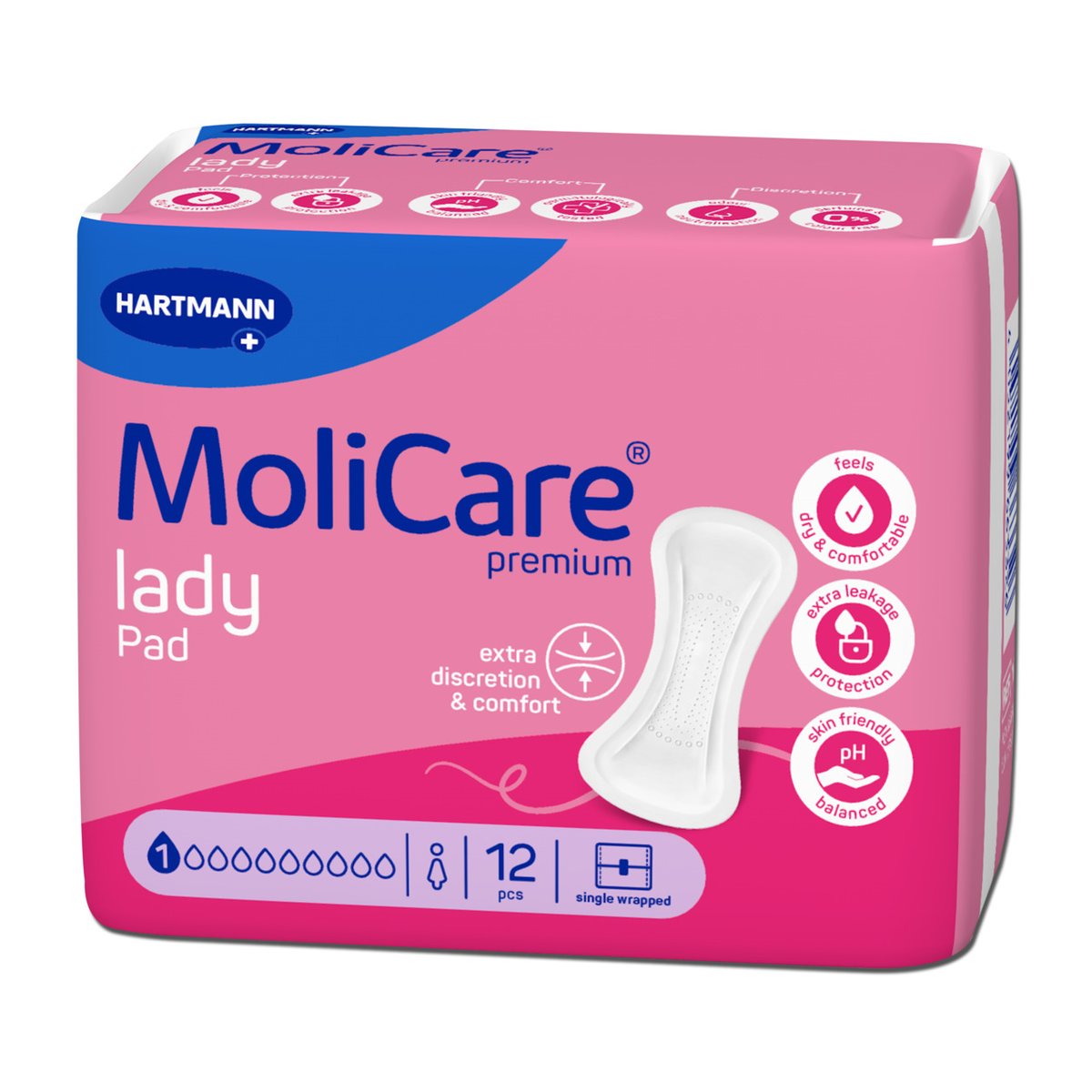 VLOŽKY ABSORPČNÍ MOLICARE LADY 1 KAPKA 194ML,12KS