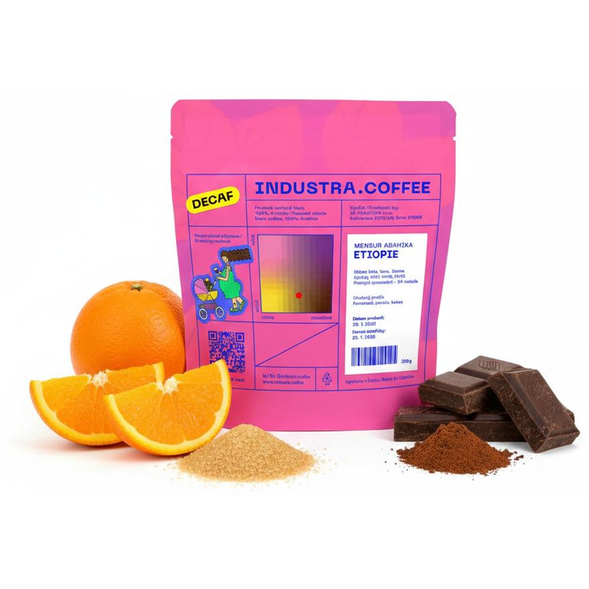 Industra.Coffee Etiopie Mensur Abahika filtr/espresso zrnková káva bez kofeinu