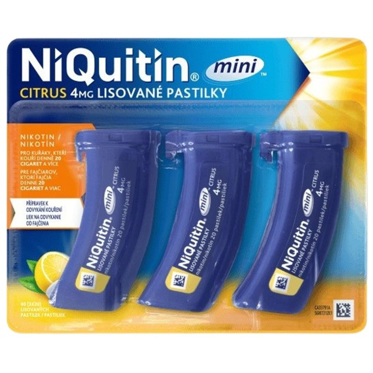 Levně NIQUITIN MINI CITRUS 4MG lisovaná pastilka 60 ks