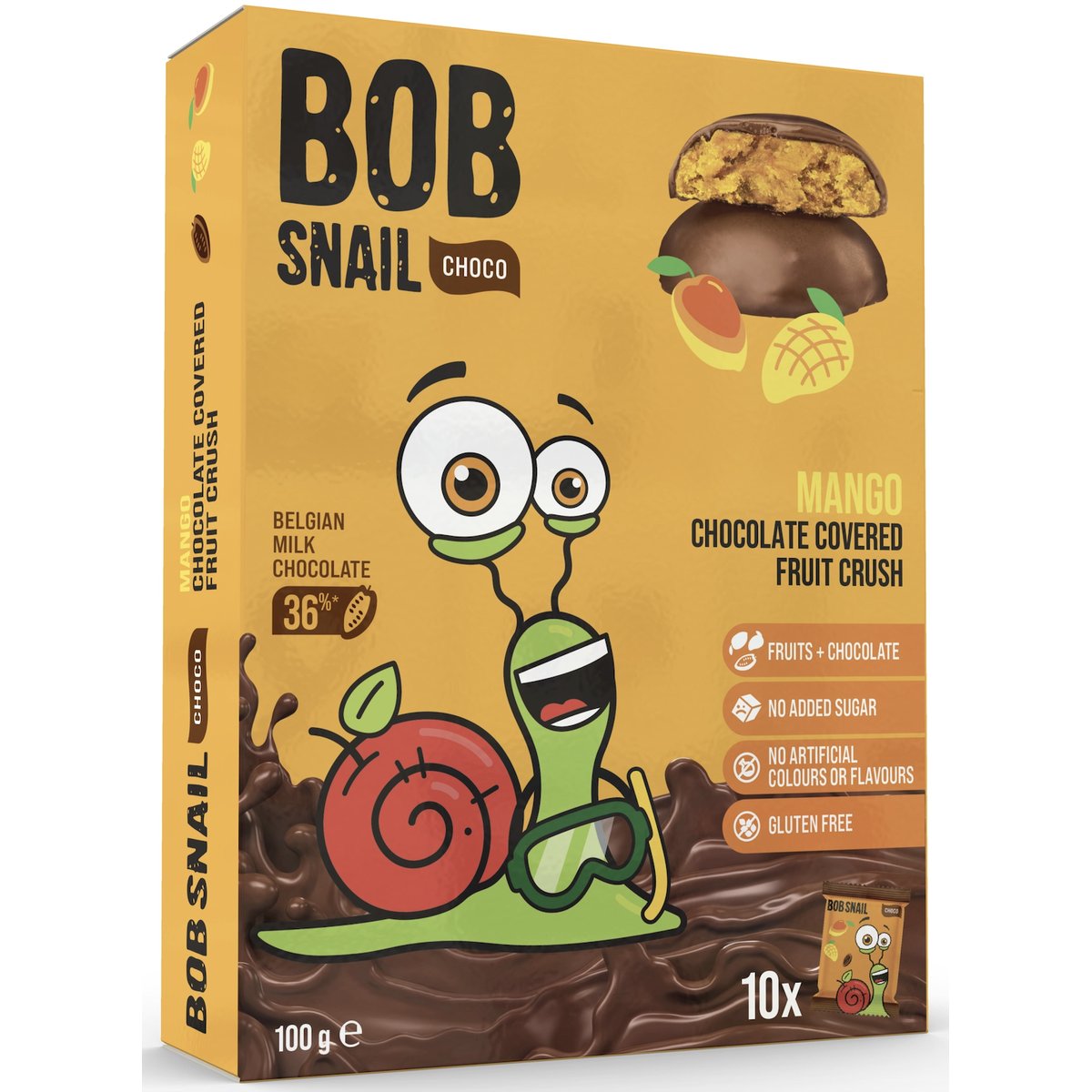 Šnek Bob Ovocná pochoutka v čokoládě mango