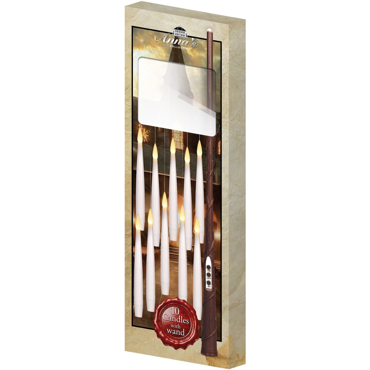 Anna's Collection Svítící vánoční dekorace s časovačem – plovoucí svíčky s kouzelnou hůlkou