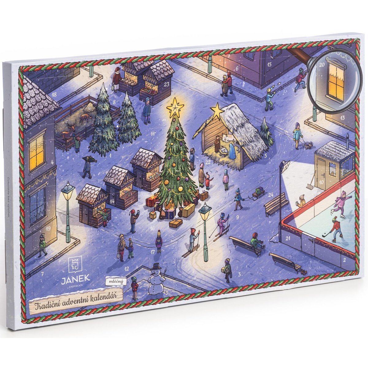 Čokoládovna Janek Tradiční dětský čokoládový adventní kalendář  2025