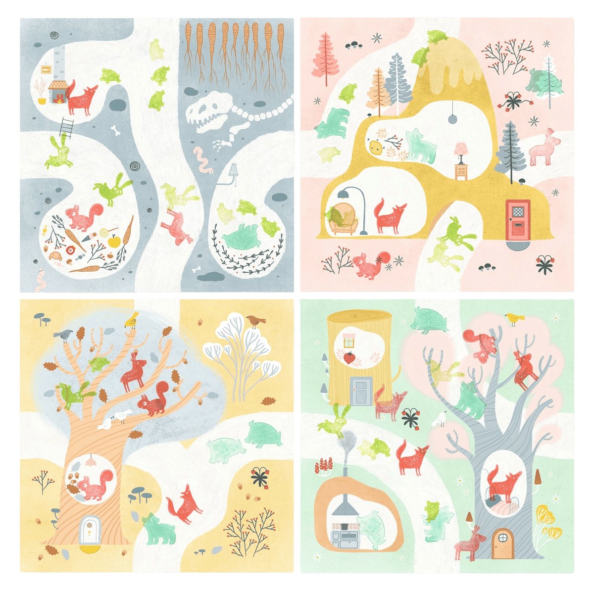 Djeco Razítkovací set Strom zvířátek