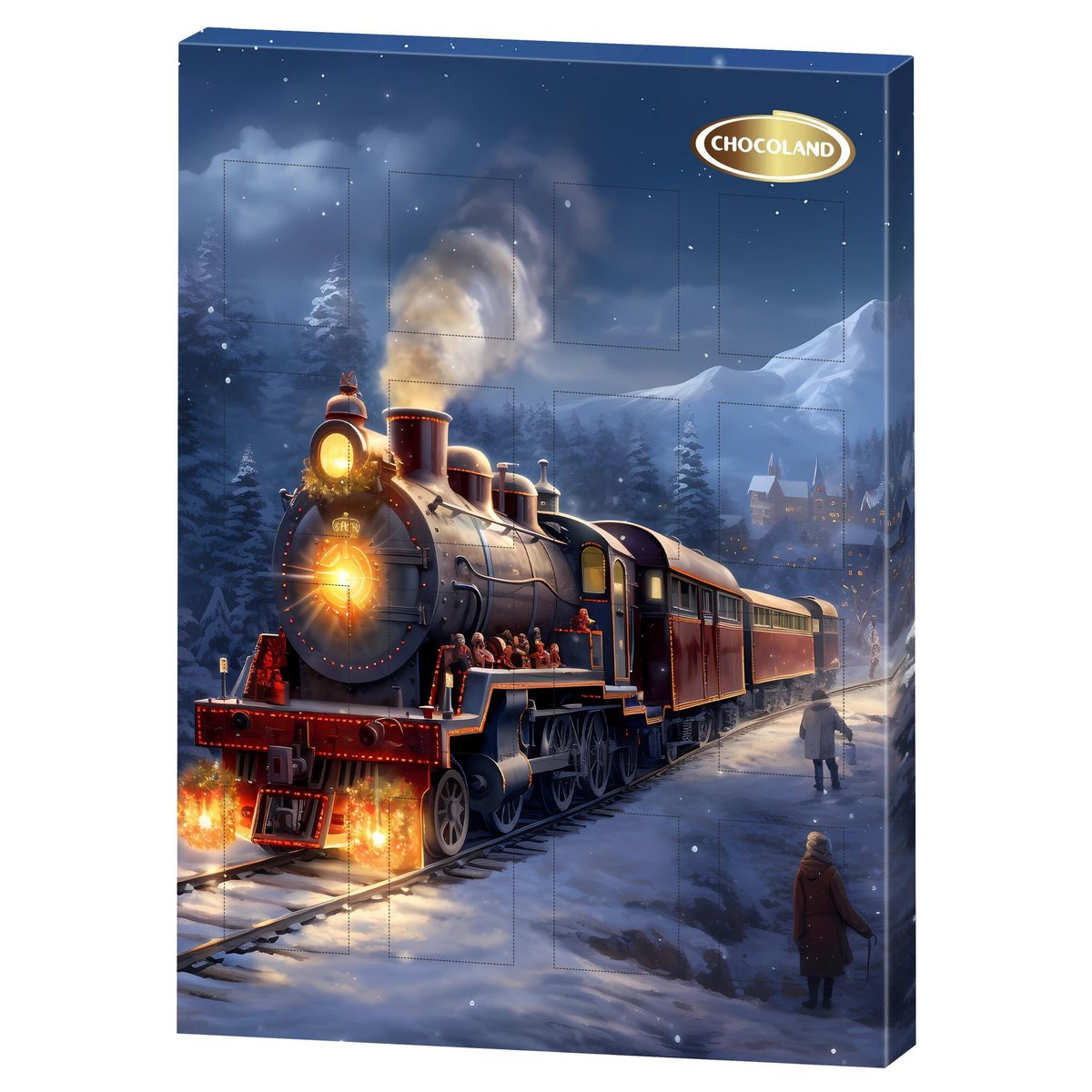 Chocoland Adventní kalendář Vánoční mašinka mléčná čokoláda