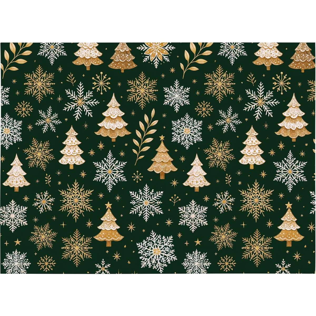 Vánoční balicí papír – zelený, 100×70 cm