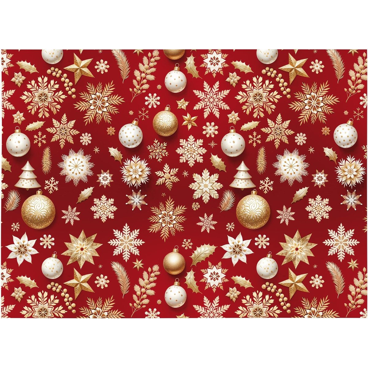 Vánoční balicí papír – červený, 100×70 cm