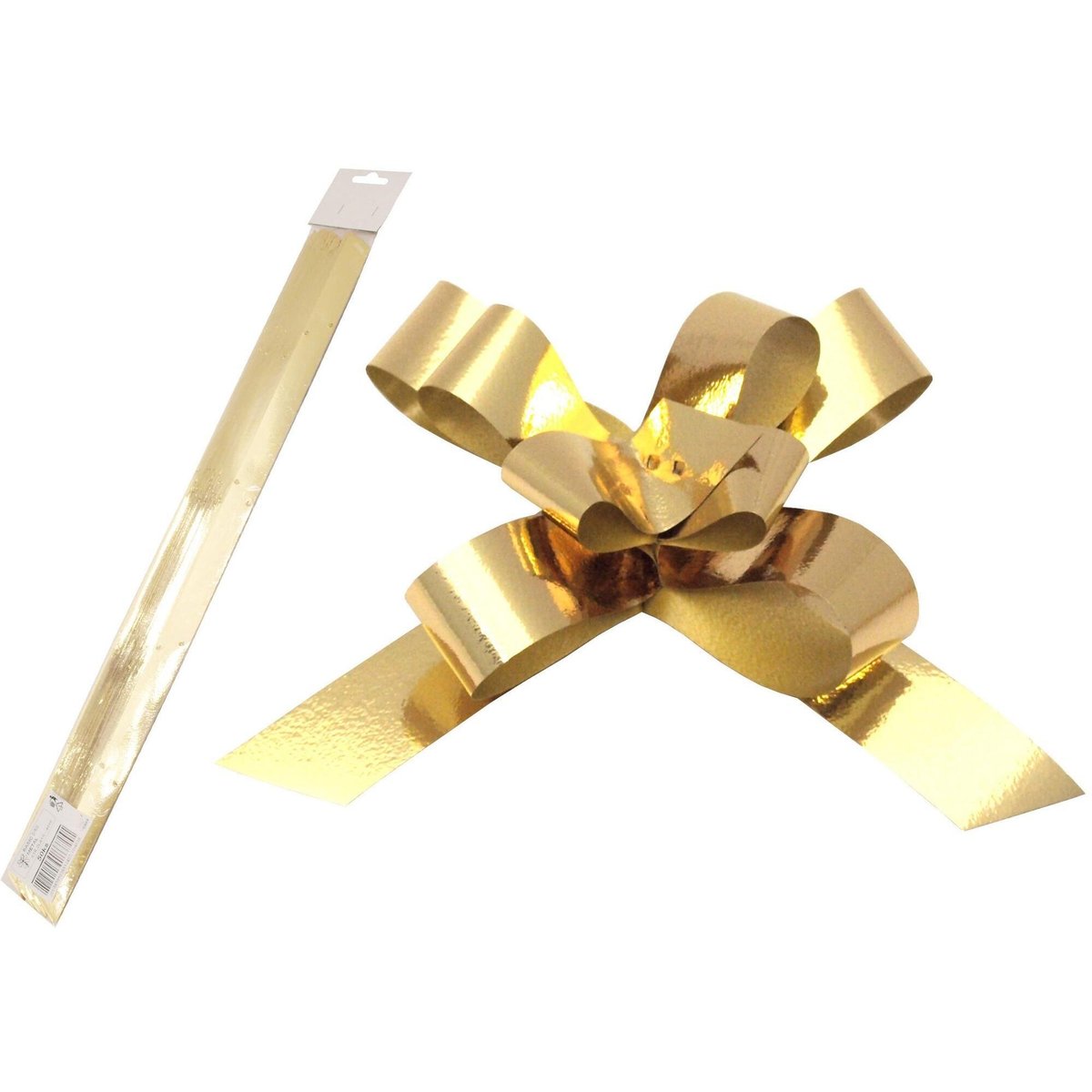 Metalická zatahovací stuha – zlatá