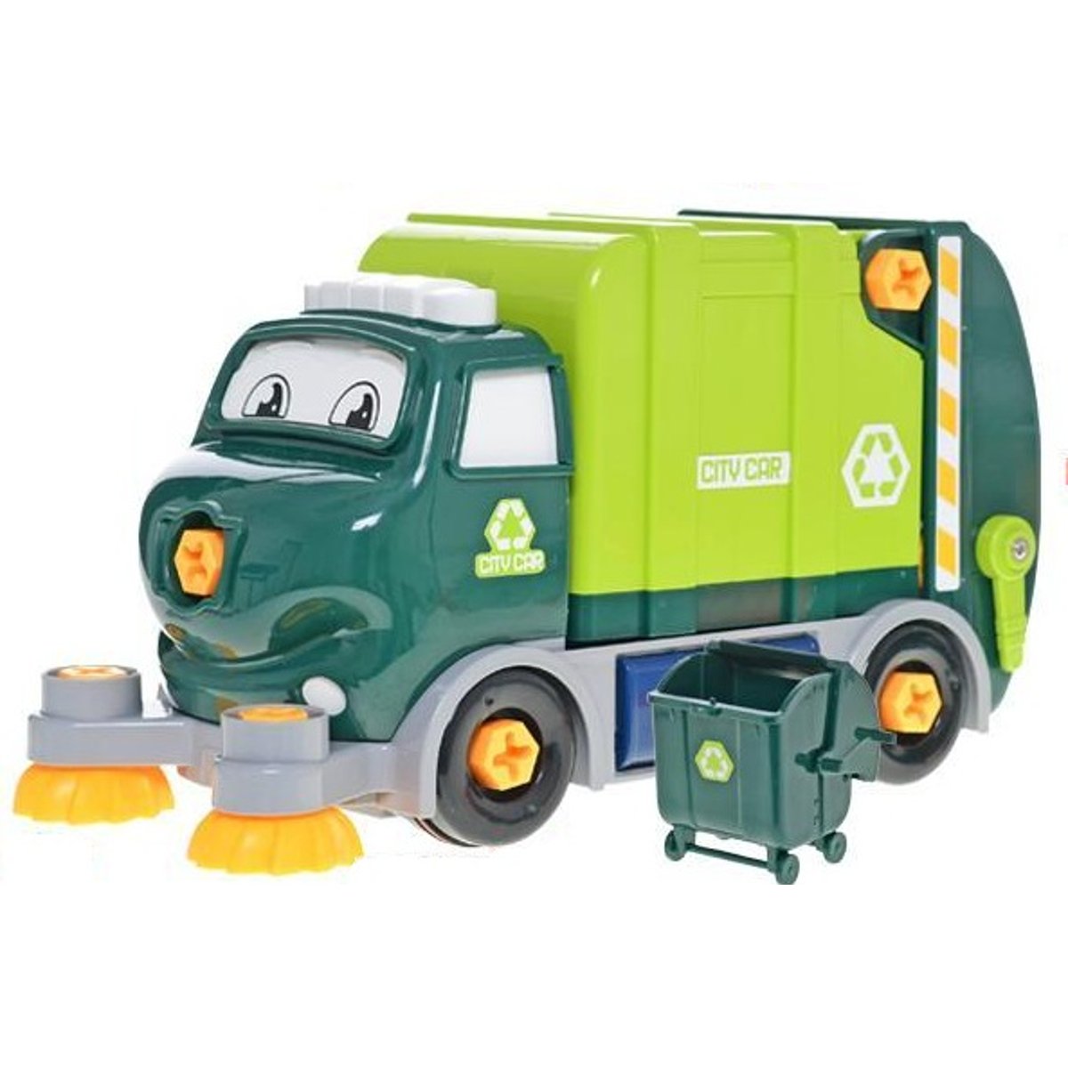 Mikro Šroubovací popelářské auto na baterie s vrtačkou a doplňky