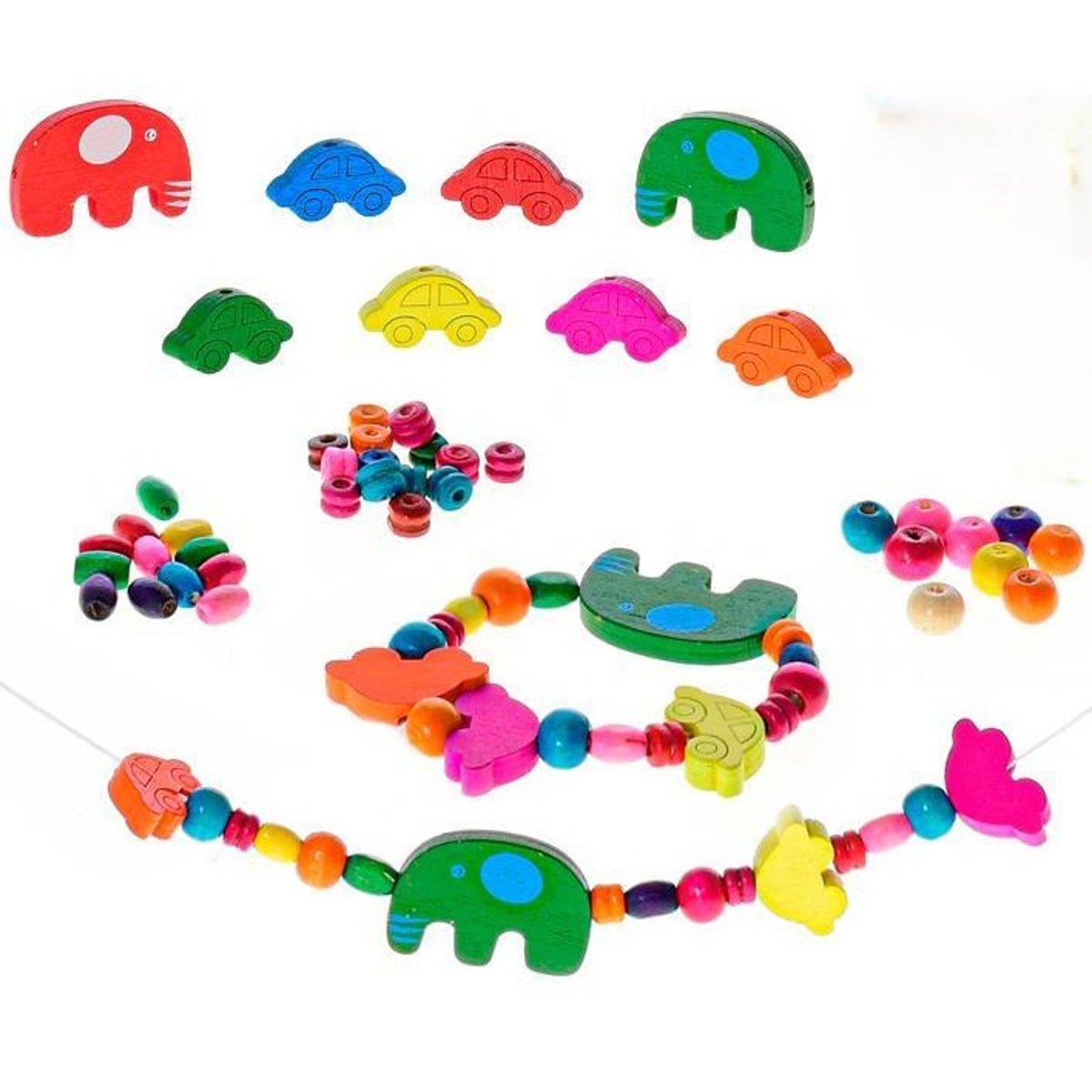 Mikro Dřevěné navlékací korálky