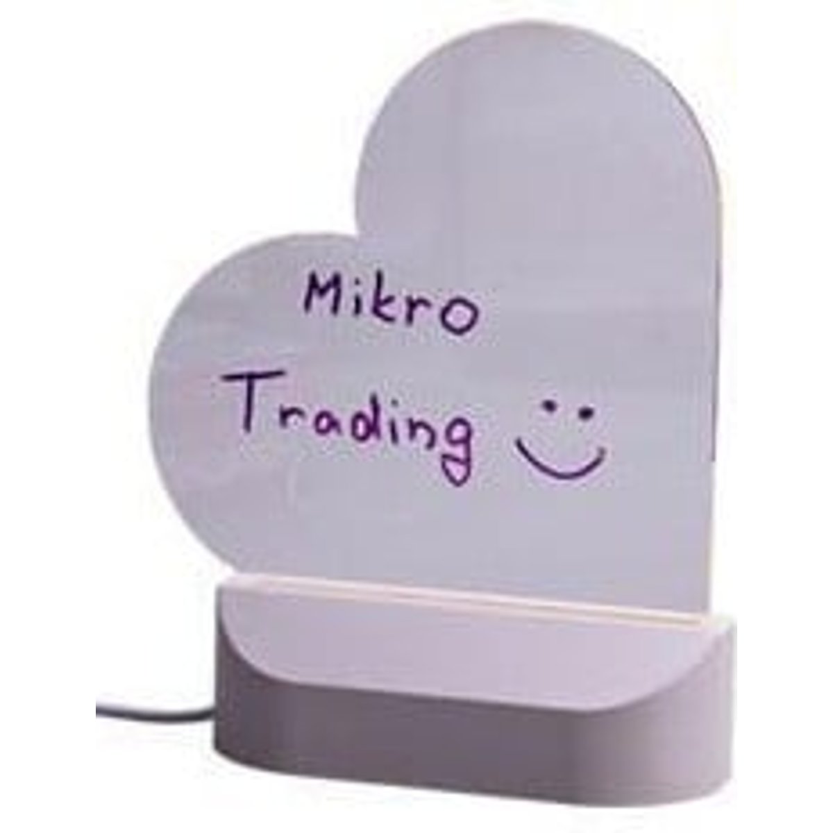 Glamour Svítící tabulka ve tvaru srdce na USB s fixami