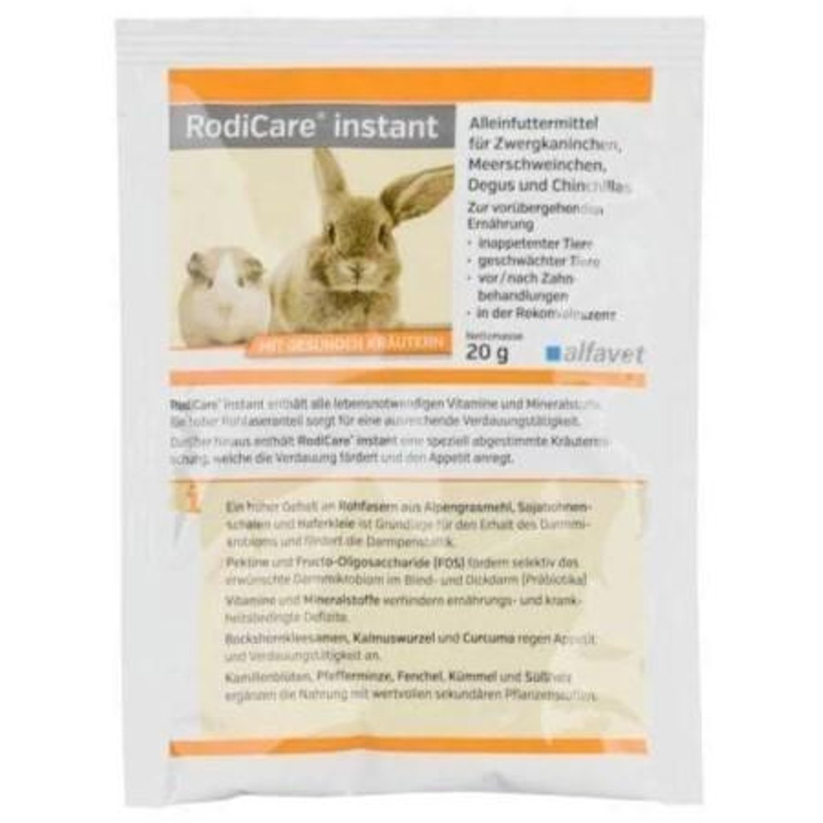 RodiCare Instantní krmivo v práškové formě pro hlodavce