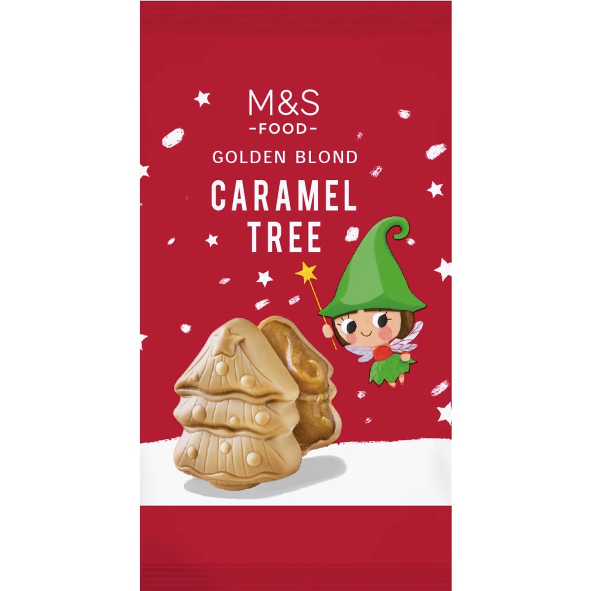 M&S Bílá čokoláda se skořápkou z karamelizovaného cukru plněná slanou karamelovou náplní (35 %)