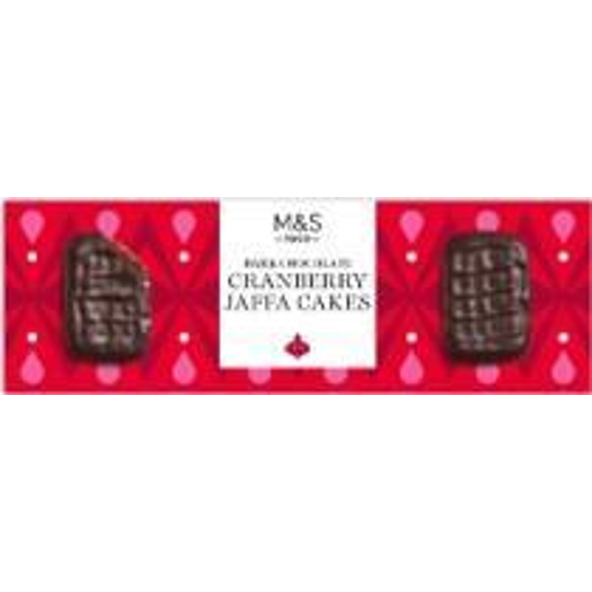 M&S Čokoládové piškoty s náplní s brusinkovou příchutí polomáčené v hořké čokoládě