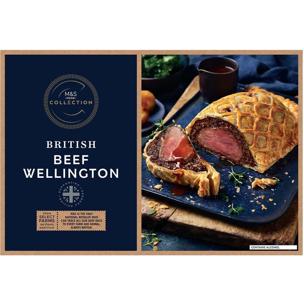 M&S Britská hovězí svíčková vařená ve vakuu, zabalená v máslovém listovém těstě s žampiónovou nádivkou