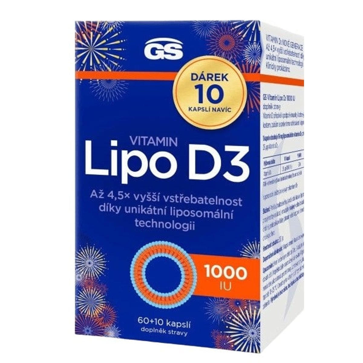 GS Vitamin Lipo D3 1000 IU cps.60+10 dárek