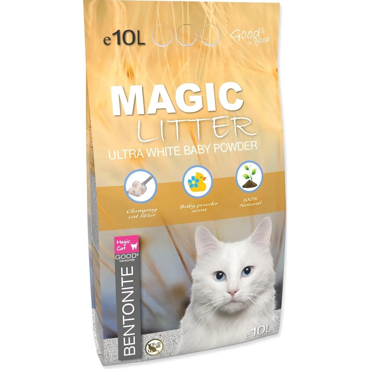 Magic Litter Bentonite Ultra White Baby Powder kočkolit
