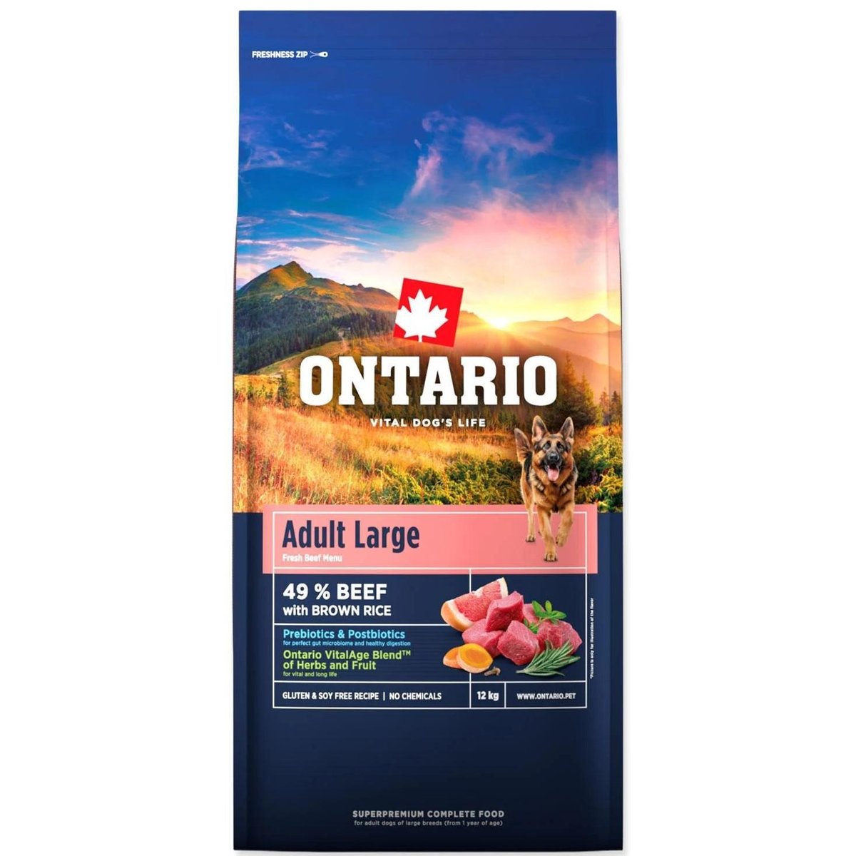 Ontario Adult Large granule s hovězím a rýží pro psy