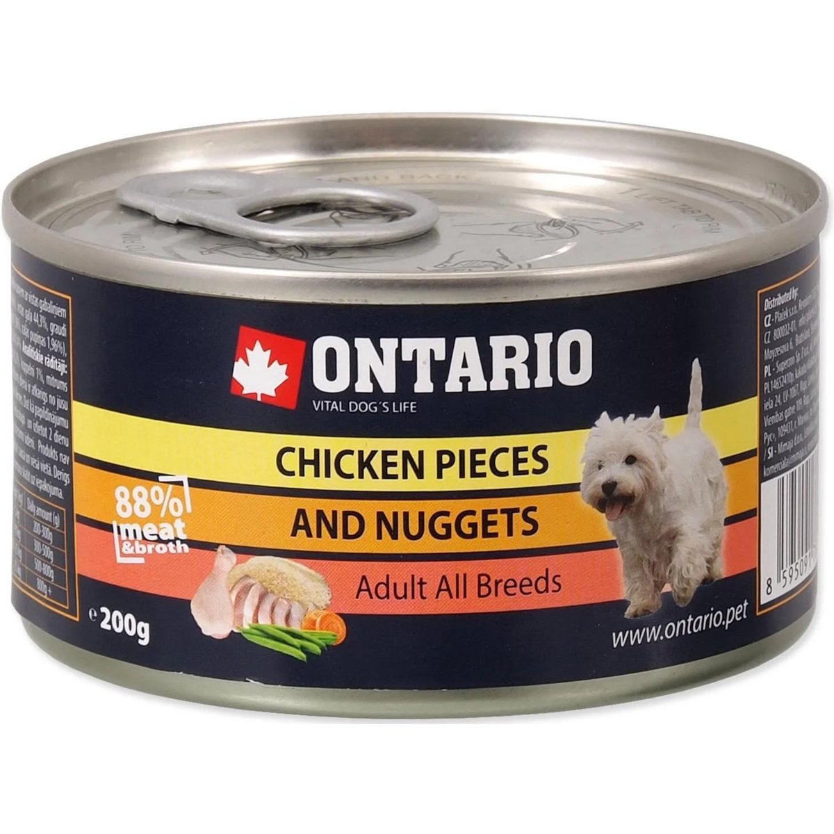Ontario Konzerva pro psy kuřecí kousky a nugetky