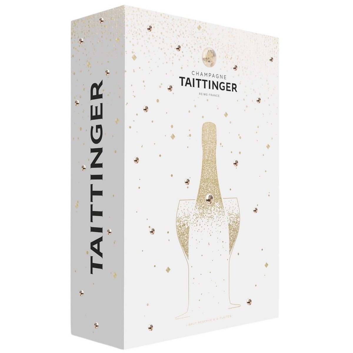 Taittinger Brut réserve se 2 sklenkami v dárkovém balení
