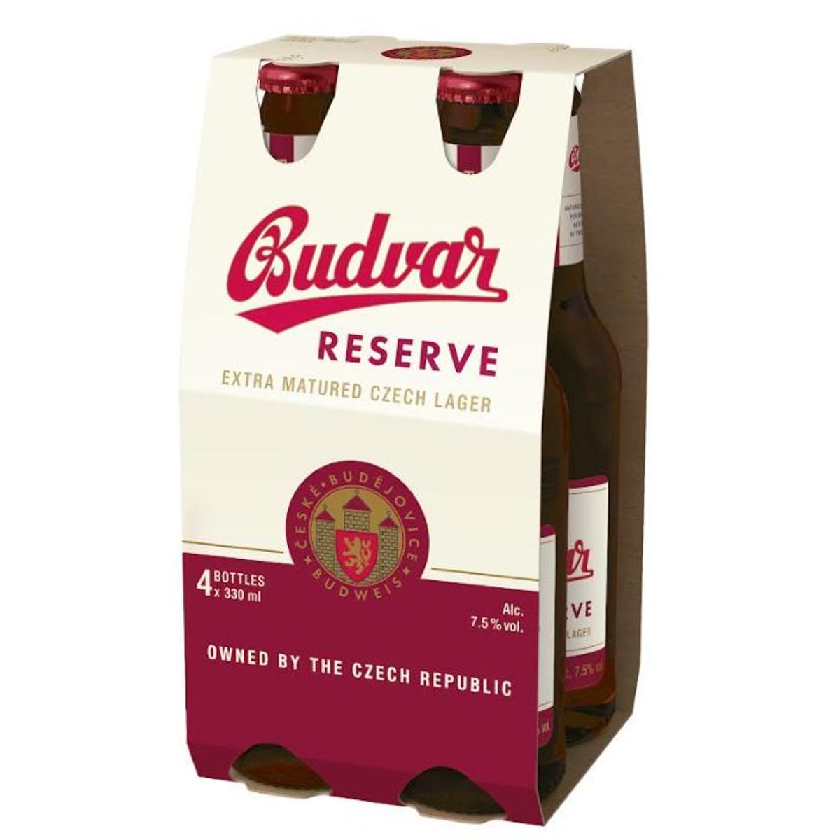 Budvar Reserve 4×0,33 l sklo