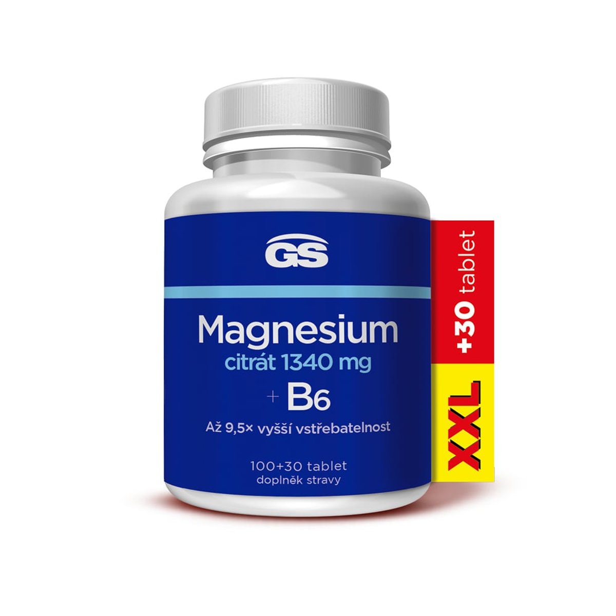 GS Magnesium citrát 1340mg+B6 tbl.100+30 XXL