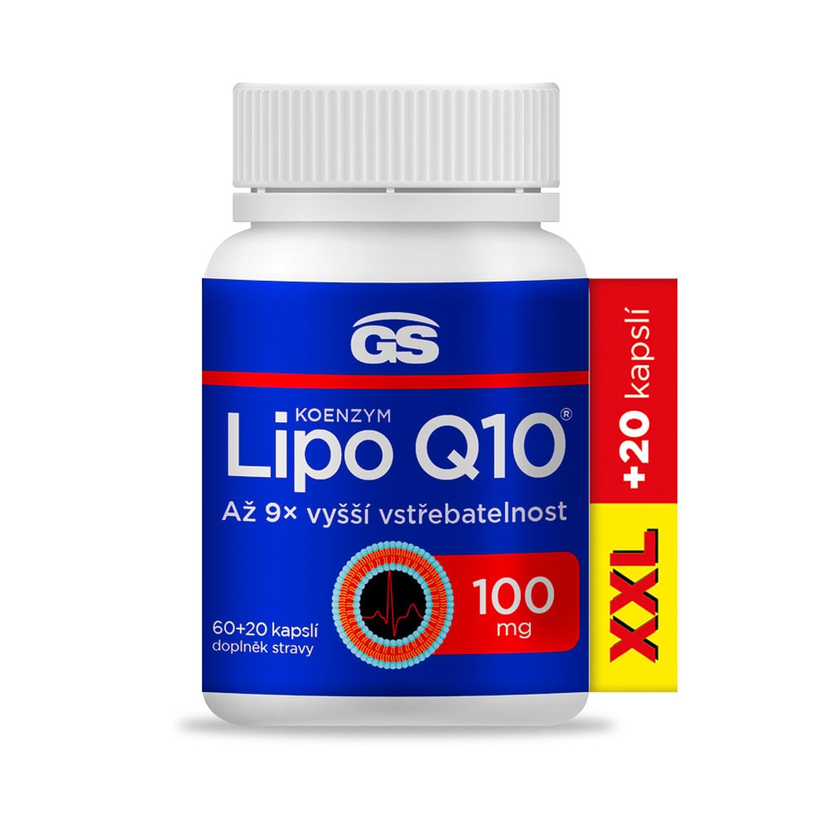 GS Koenzym Lipo Q10 100mg cps.60+20 XXL