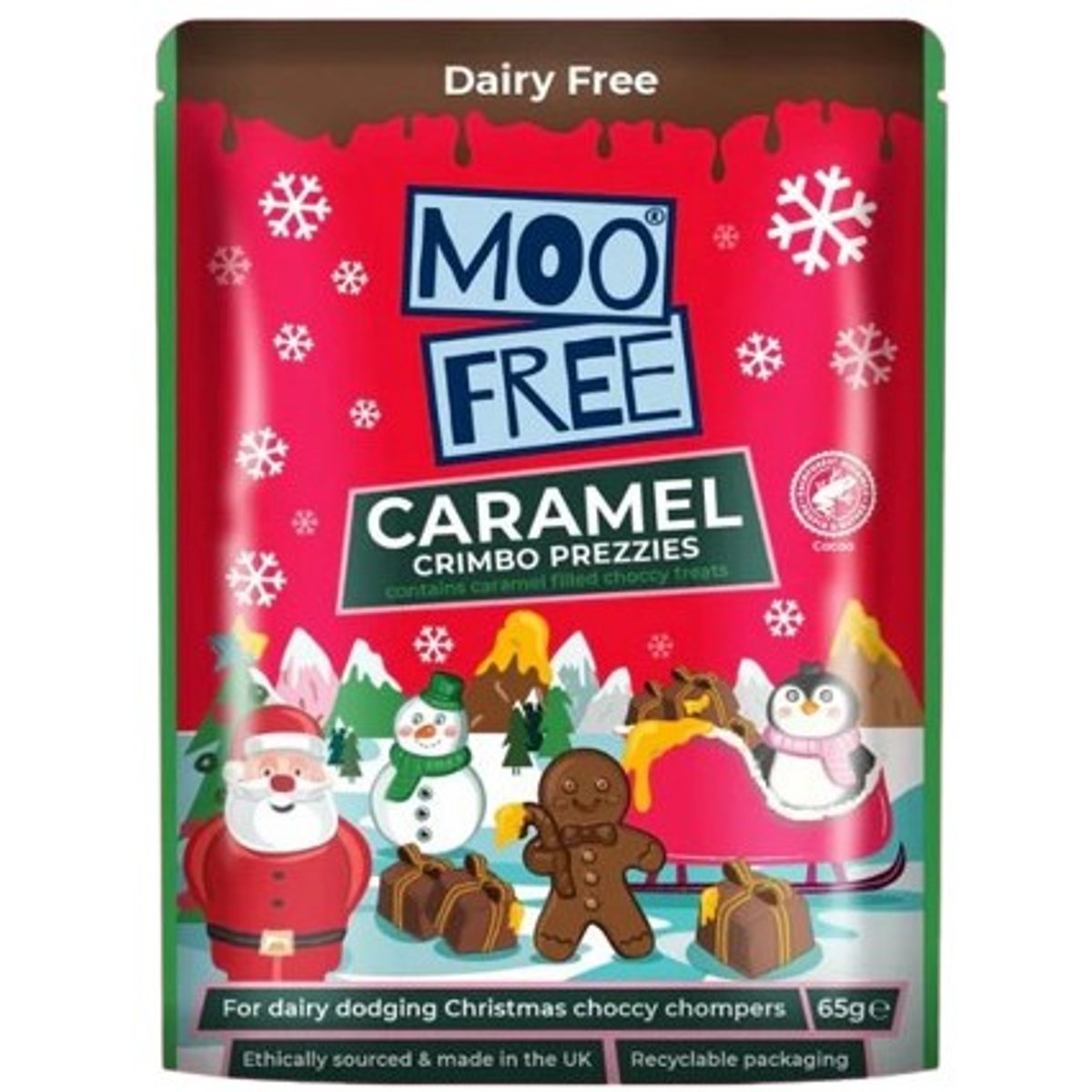 Moo-free Bonbóny kakaové plněné karamelem