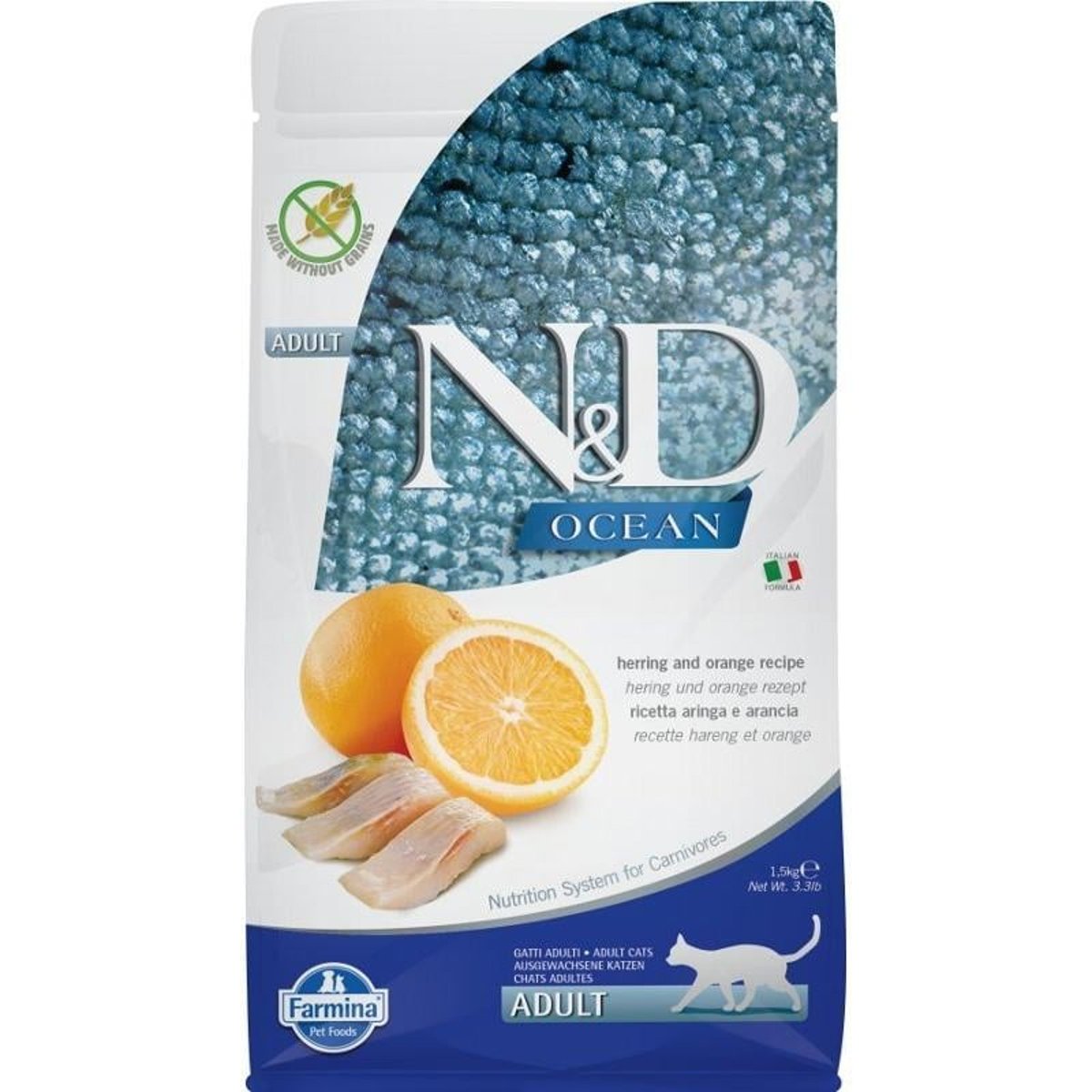 N&D Ocean Herring & Orange granule pro dospělé kočky