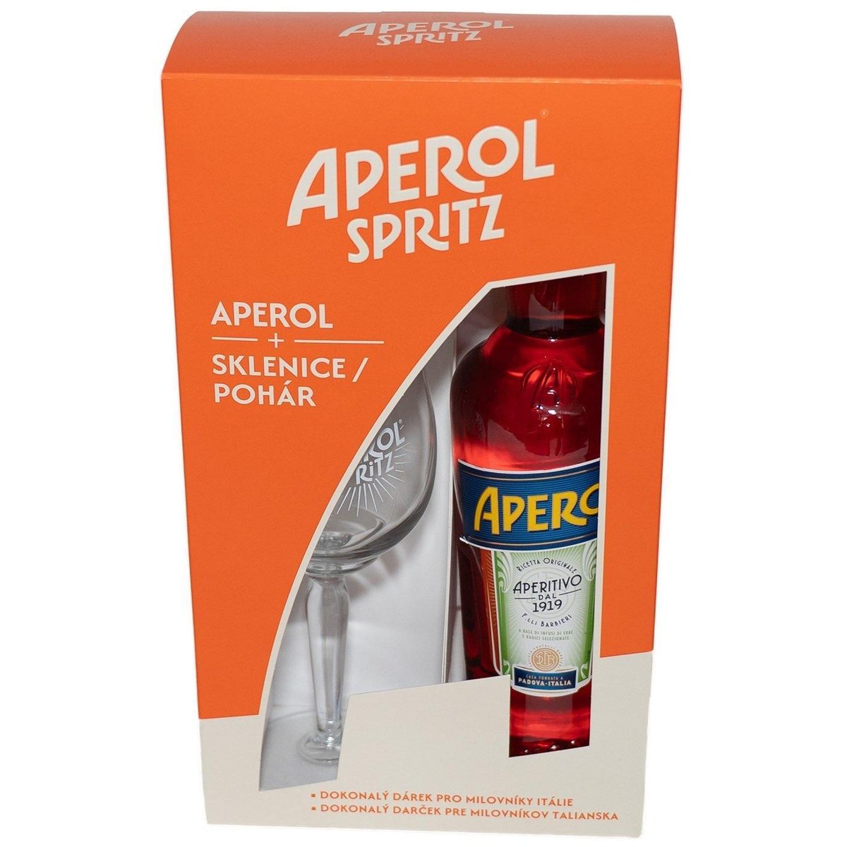 Aperol 11% obj. dárkové balení se sklenicí