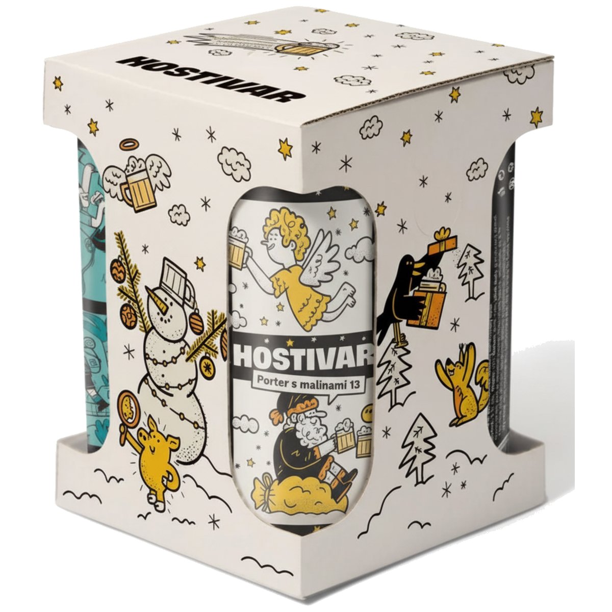 Hostivar 4pack vánoční 4×0,5 l plech