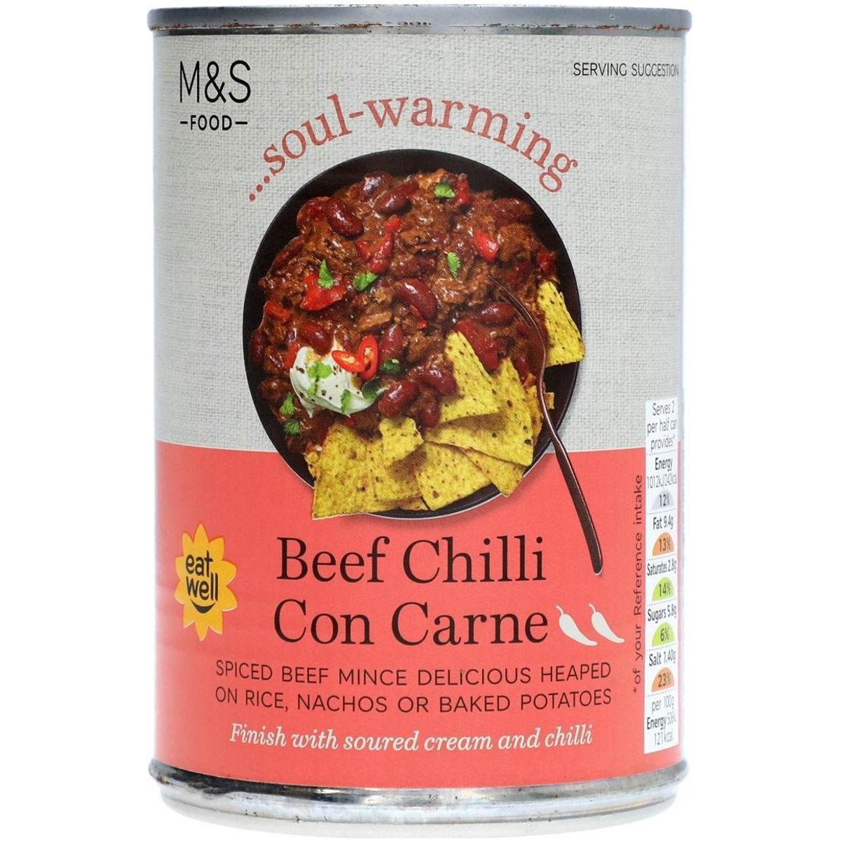 Marks & Spencer Mleté hovězí maso v pálivé rajčatové omáčce s červenými fazolemi a červenou paprikou