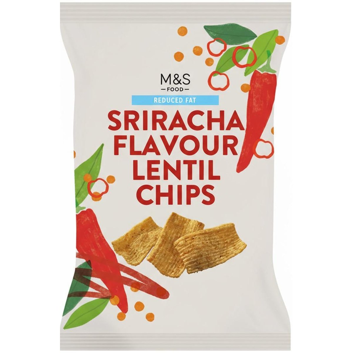 Marks & Spencer Lupínky z čočkové mouky s kousky sušených chilli papriček a rajčat, s příchutí omáčky Sriracha