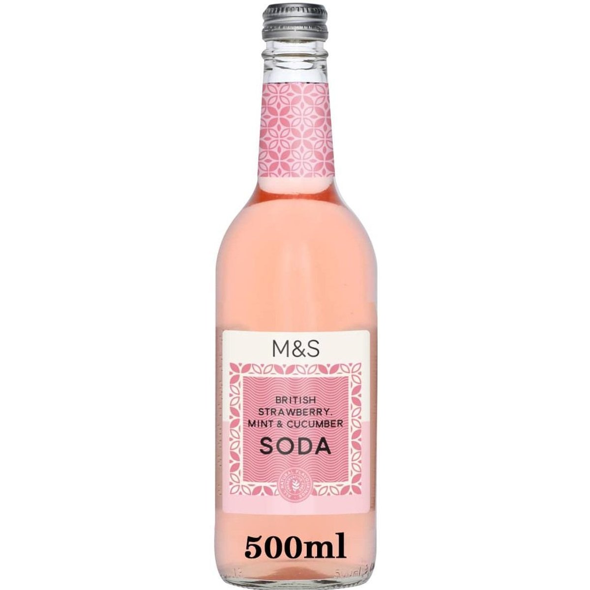 Marks & Spencer Pramenitá voda s jahodovou šťávou, extraktem z okurky a mátovým aroma, perlivá