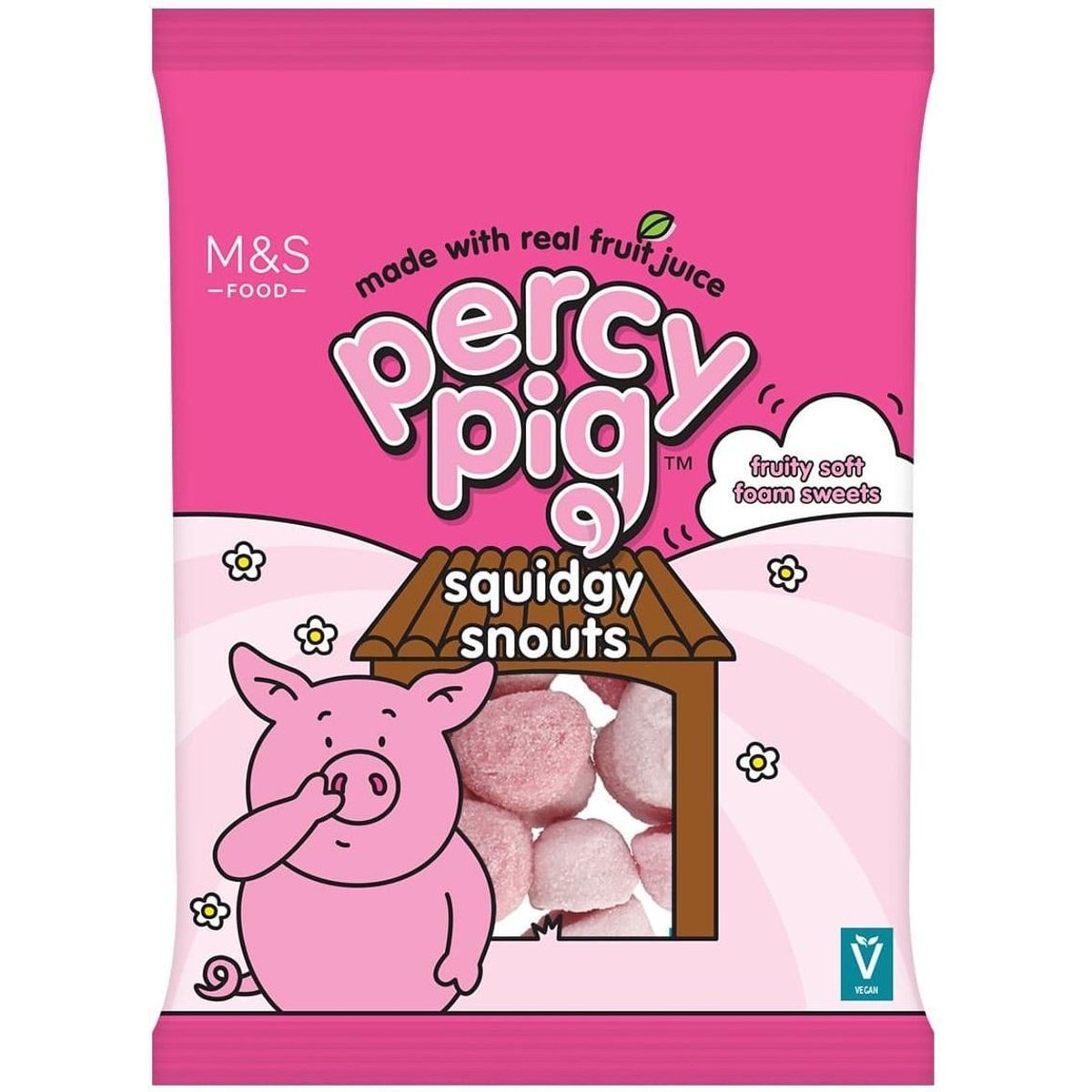 Marks & Spencer Percy Pig™ – měkké ovocné žvýkací bonbóny s jablečnou šťávou z koncentrátu