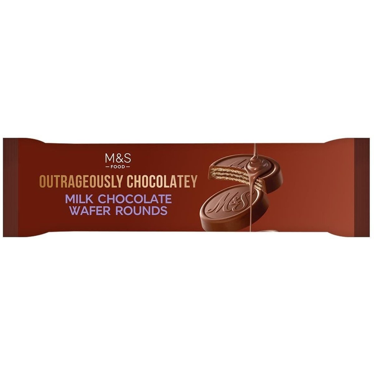 Marks & Spencer Oplatka s čokoládovou náplní (32 %) máčená v mléčné čokoládě (58 %)