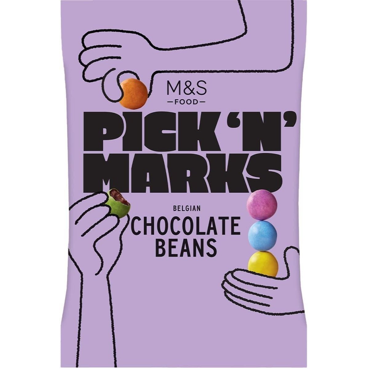 Marks & Spencer Čočky z mléčné čokolády s barevnou cukrovou krustou