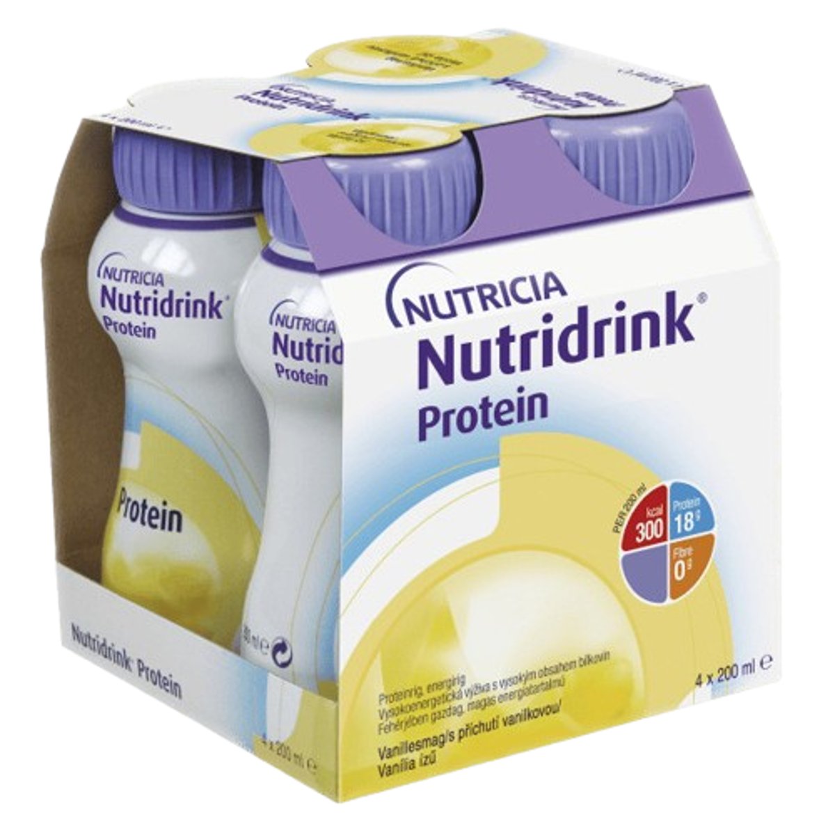 NUTRIDRINK PROTEIN S PŘÍCHUTÍ VANILKOVOU perorální roztok 4X200ML